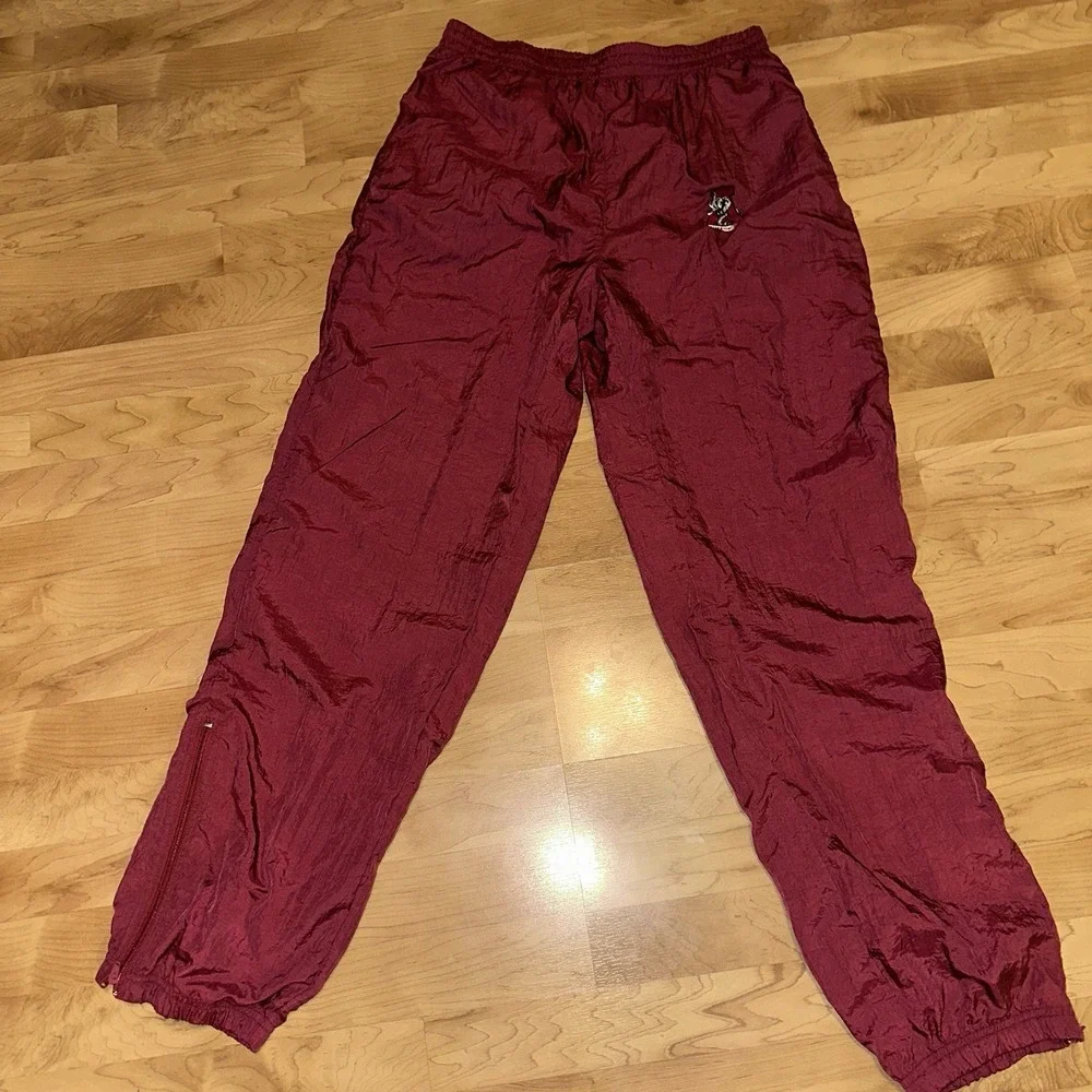 VTG Alabama Crimson Tide Pants Men Size Large Embroidered Logo Windbreaker Track